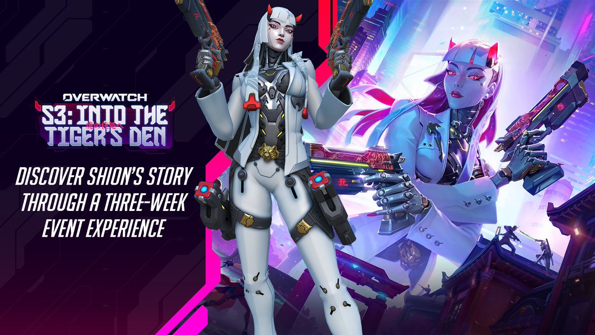 an image of shion, a robot assassin lady in overwatch.
