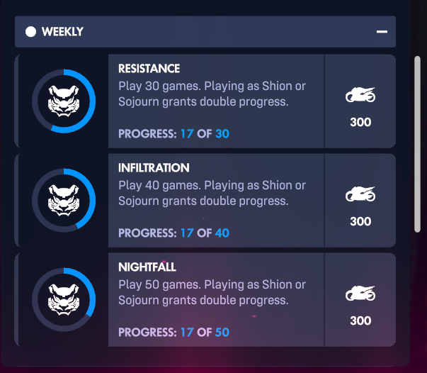 some weekly missions